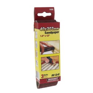 MilesCraft 1.5" x 12" 80-Grit Sanding Belts - 3 pack