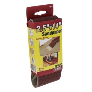 MilesCraft 2.5" x 14" 80-Grit Sanding Belts - 3 pack