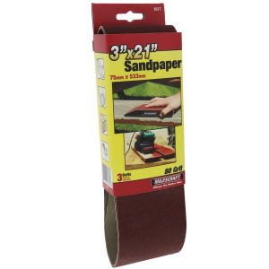 MilesCraft 3" x 21" 80-Grit Sanding Belts - 3 pack