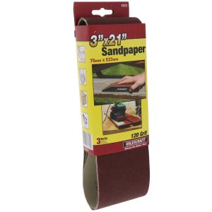 MilesCraft 3" x 21" 120-Grit Sanding Belts - 3 pack