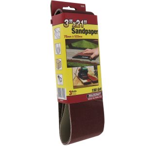 MilesCraft 3" x 21" 150-Grit Sanding Belts - 3 pack