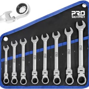 Prostormer 8 Piece Flex Head Ratchet Combination Wrench Set 5/16”-3/4”SAE