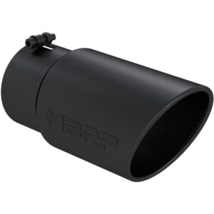 MBRP T5125BLK 5" Inlet x 6" Outlet x 18" Length Rolled Angle Cut Black Exhaust Tip