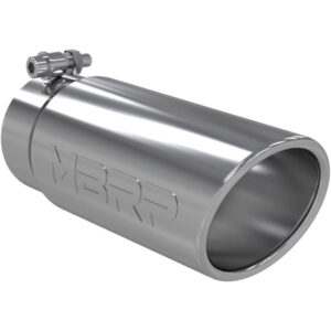 MBRP Tip, T304 Stainless Steel Tip; 2.5" inlet; 4"OD; Single Wall Angle Cut; 6.5" length