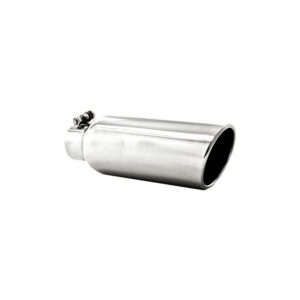 MBRP - Exhaust Tip - 4 Inch OD 2.5 Inch Inlet 12 Inch Length Angled Cut Rolled End Clampless No Weld T5150