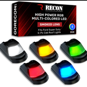 Ford 17-22 Super Duty 5-Piece Ultra Bright RGB Multi-Colored LED Cab Roof Lights Bluetooth App (Replaces Factory Cab Lights Only) - Multiple Lens