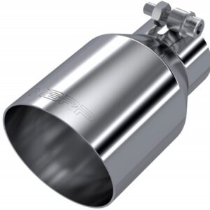 2.5-Inch Inlet, T304 Stainless Steel, Single Wall, Angle Cut, 4-Inch Outlet Tip, T5176