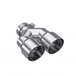 4" Dual Out Tip, 3" Inlet, Drivers Side - T304 SS 4” Dual Out Tip 3” Inlet Drivers Side T304 SS Staggered Left 9.37"/ Right 9.87" length Single Wall Pairs with T5182