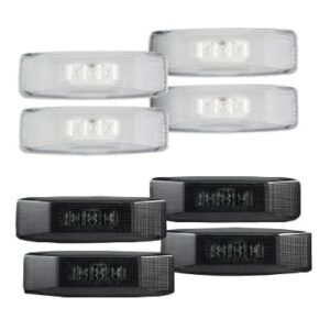 Recon Dodge 94-01 RAM Dually Fender Lenses (4-Piece Set) w/ 2 Red LED Lights & 2 Amber LED Lights - 264130BK