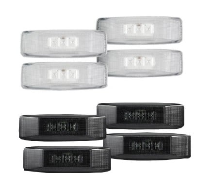 Recon Dodge 94-01 RAM Dually Fender Lenses (4-Piece Set) w/ 2 Red LED Lights & 2 Amber LED Lights - 264130BK
