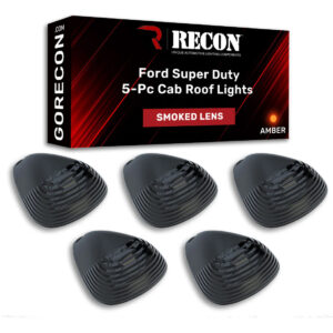 Recon Smoked Lens White 2-Way Forward & Rear Facing LED Cab Lights 264143BKHPWH