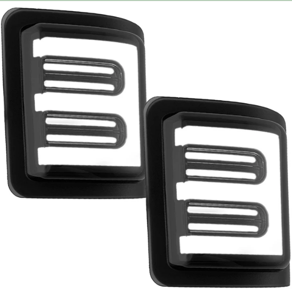 Ford 08-16 Super Duty F250/F350 Side Mirror Lenses (2-Piece Set) Ultra High Power White or Amber Running Lights & Scanning Amber Turn Signals Smoked or Clear Lens