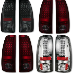 Recon Lighting Chevy Silverado & GMC Sierra 99-07 Smoked LED Tail Lights (Part #264173BK)