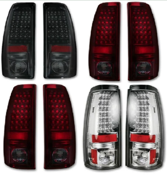 Recon Lighting Chevy Silverado & GMC Sierra 99-07 Smoked LED Tail Lights (Part #264173BK)