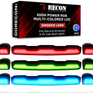 Recon 264158BKRGB Smoked Lens RGB Multi-Colored LED Cab Lights