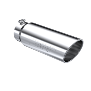 5-Inch Inlet, T304 Stainless Steel, Single Wall, Rolled Angle Cut, 6-Inch Outlet Tip, T5125