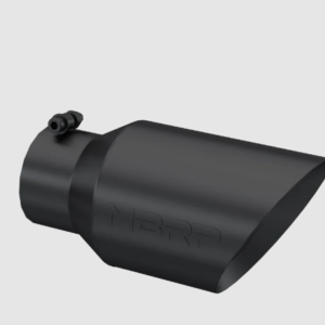 4-Inch Inlet, Black-Coated T304 Stainless Steel, Dual Wall, Angle Cut, 6-Inch Outlet Tip, T5072BLK