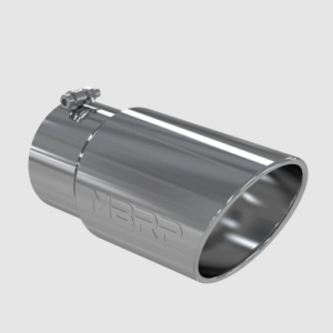 5-Inch Inlet, T304 Stainless Steel, Single Wall, Rolled Angle Cut, 6-Inch Outlet Tip, T5075