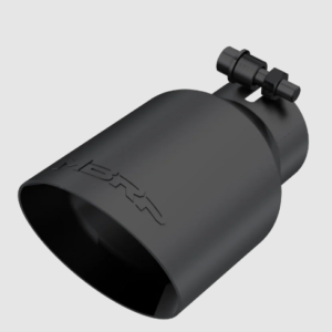 2.5-Inch Inlet, Black-Coated T304 Stainless Steel, Dual Wall, Angle Cut, 4-Inch Outlet Tip, T5123BLK