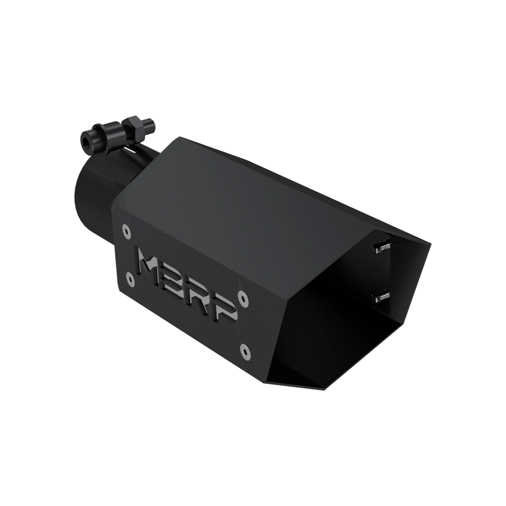 MBRP Black Series - Exhaust Tip - Universal 4 Inch Hexagon Shaped 2.5 Inch Inlet 10 Inch Assembled T5173BLK