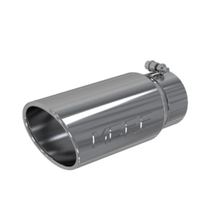MBRP T5051 4" Inlet x 5" Outlet x 12" Length Rolled Angle Cut Polished Stainless Exhaust Tip